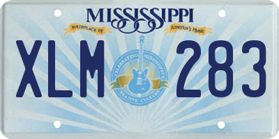 MS license plate XLM283