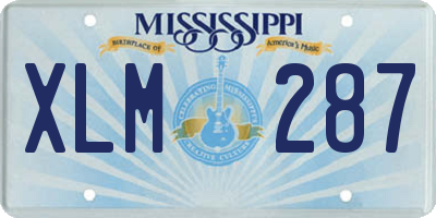 MS license plate XLM287