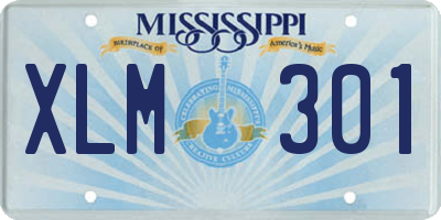 MS license plate XLM301
