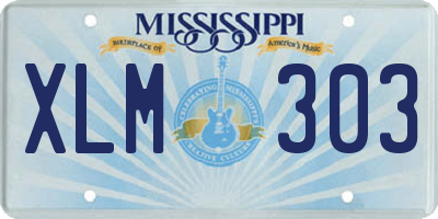 MS license plate XLM303