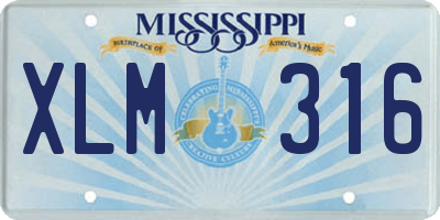 MS license plate XLM316