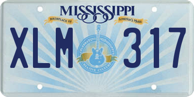 MS license plate XLM317