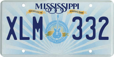 MS license plate XLM332