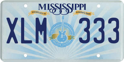 MS license plate XLM333