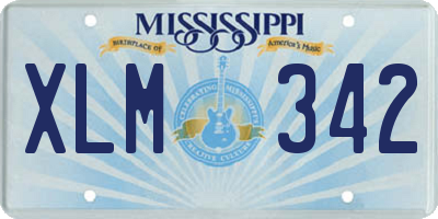 MS license plate XLM342