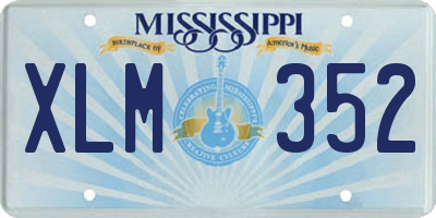 MS license plate XLM352