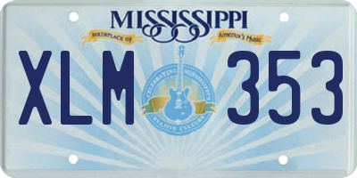 MS license plate XLM353