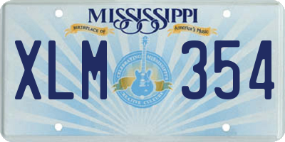 MS license plate XLM354