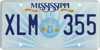 MS license plate XLM355