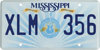 MS license plate XLM356