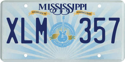 MS license plate XLM357