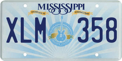 MS license plate XLM358