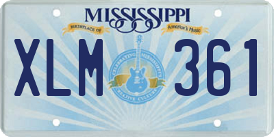 MS license plate XLM361