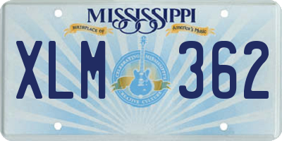 MS license plate XLM362