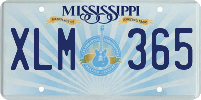 MS license plate XLM365
