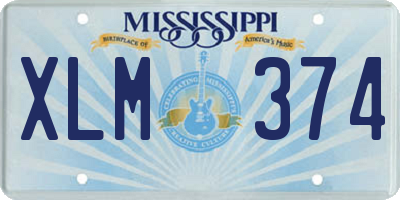 MS license plate XLM374