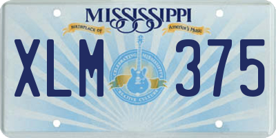 MS license plate XLM375