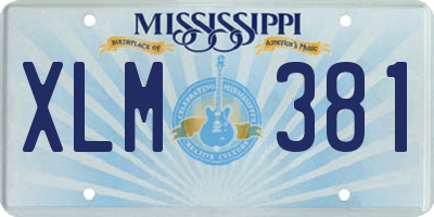 MS license plate XLM381