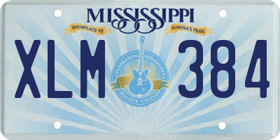 MS license plate XLM384