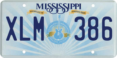 MS license plate XLM386