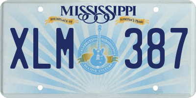 MS license plate XLM387