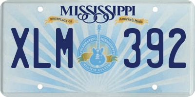 MS license plate XLM392