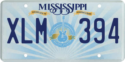 MS license plate XLM394