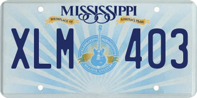 MS license plate XLM403