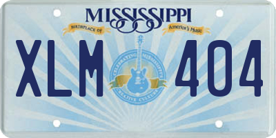 MS license plate XLM404
