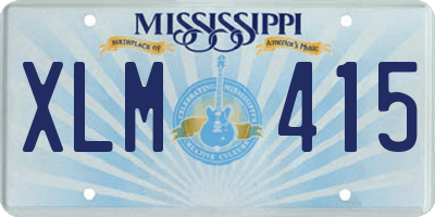 MS license plate XLM415