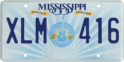MS license plate XLM416