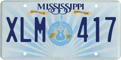 MS license plate XLM417
