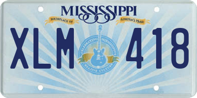 MS license plate XLM418