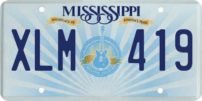 MS license plate XLM419