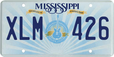 MS license plate XLM426