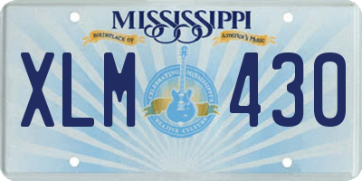 MS license plate XLM430
