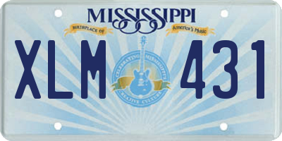 MS license plate XLM431