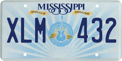 MS license plate XLM432