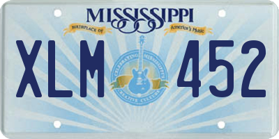MS license plate XLM452