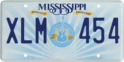 MS license plate XLM454