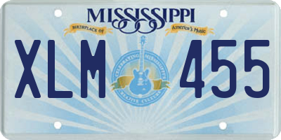 MS license plate XLM455