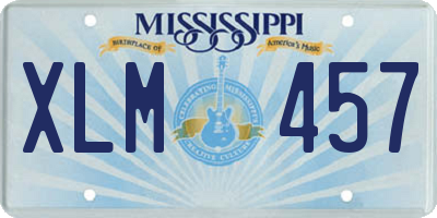 MS license plate XLM457