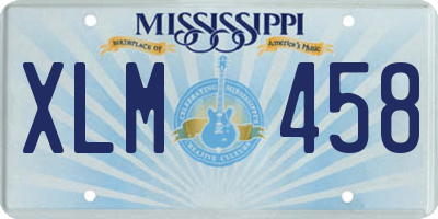 MS license plate XLM458