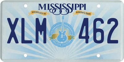 MS license plate XLM462