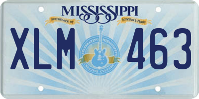 MS license plate XLM463