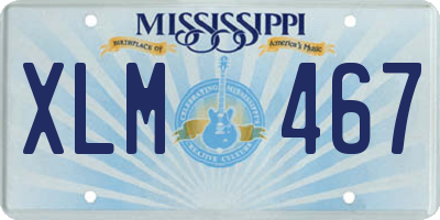 MS license plate XLM467