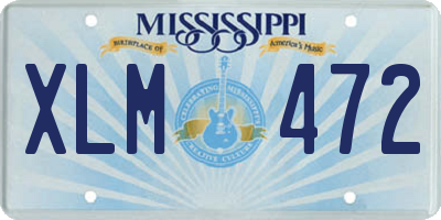 MS license plate XLM472