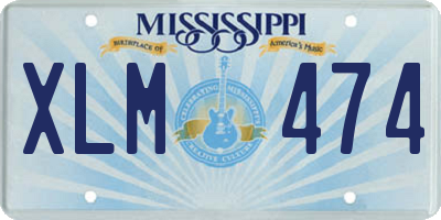 MS license plate XLM474