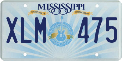 MS license plate XLM475