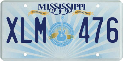 MS license plate XLM476